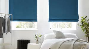 Римские шторы темно-синие