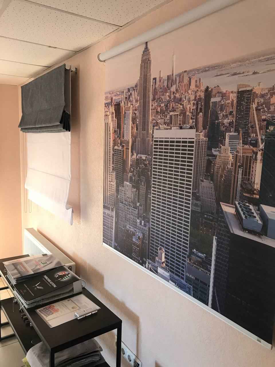 Римские шторы с тюлью двойные